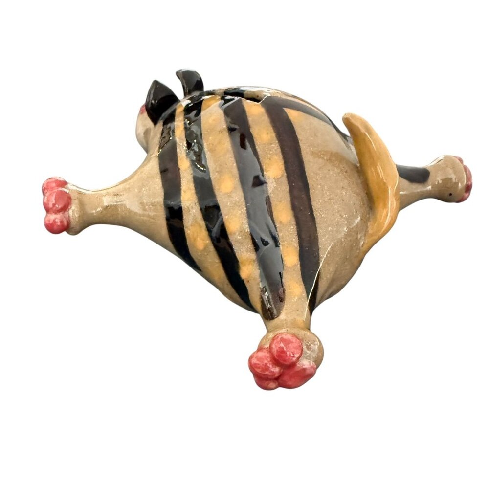 Rare Pamela Eisenmann Signed Puffy Dog Whimsical Piggy Bank Stoneware Folk Art - Picture 6 of 12